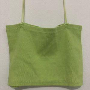 Zara light green spaghetti strap tube top